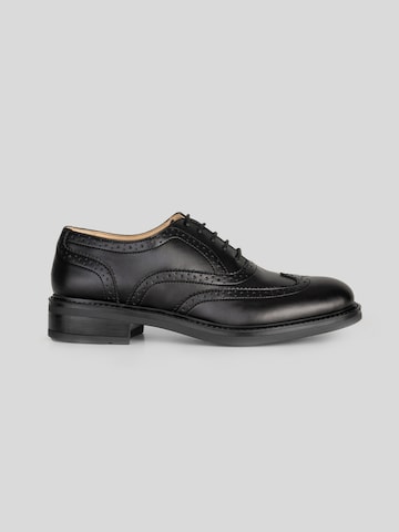 Scarpa stringata 'Brogue' di Solari Milano in nero: frontale