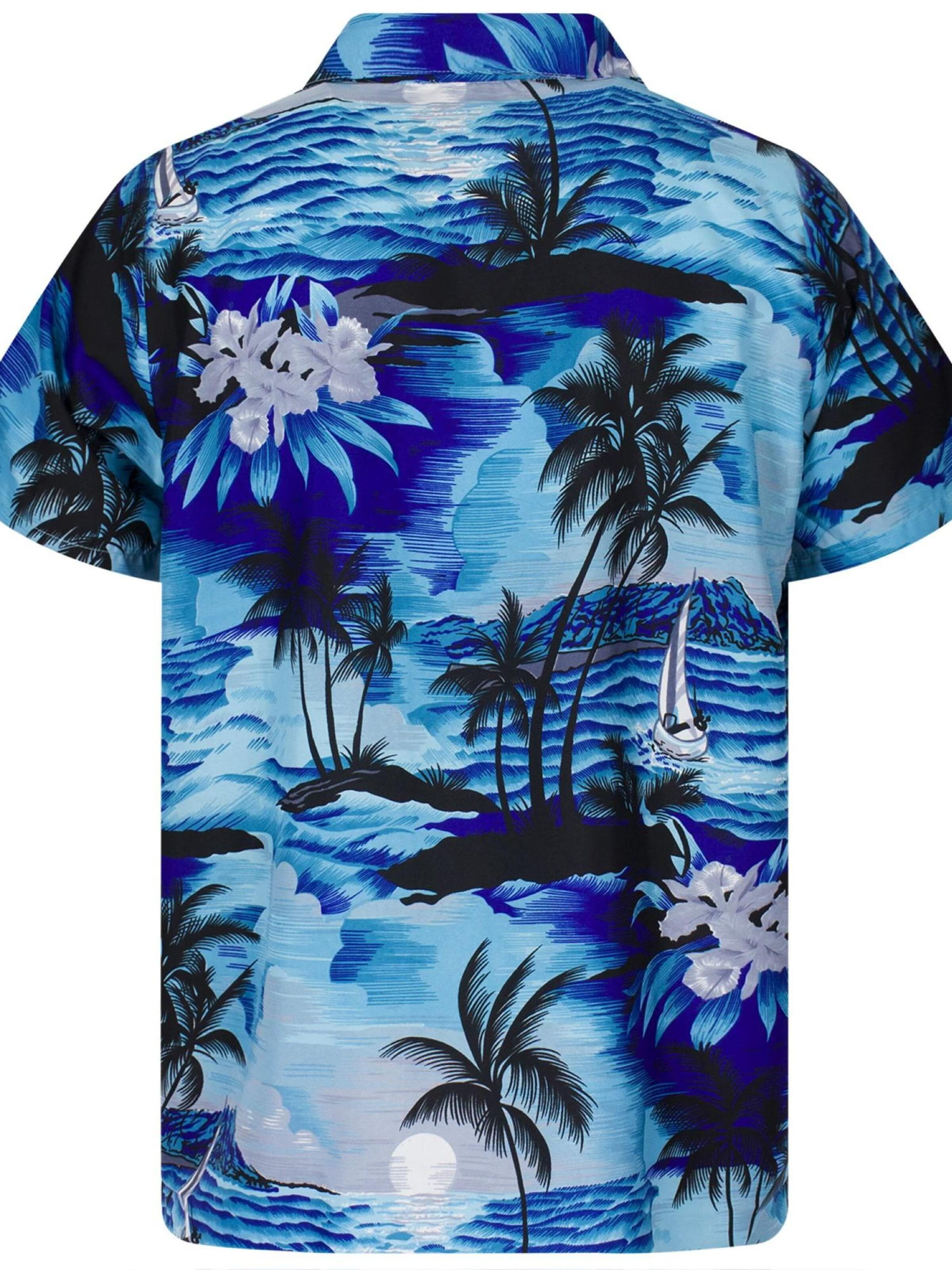 King Kameha Shirt 'Surf' in Blauw
