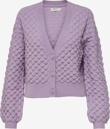 ONLY Knit Cardigan in Purple: front