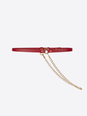 Haute Cuir Belt 'Skinny Chain Belt' in Red: front