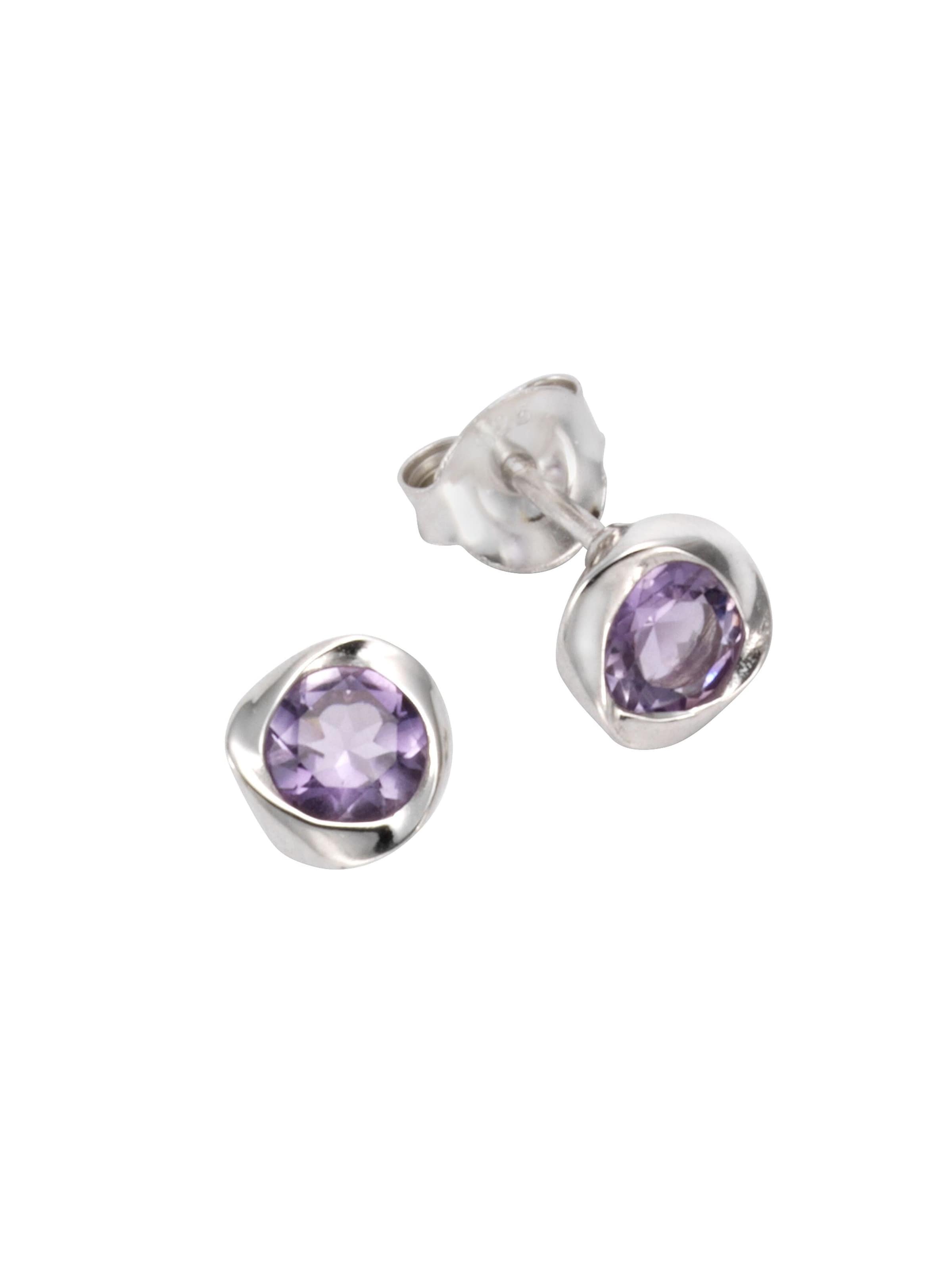 Zeeme Earrings in Silver: front