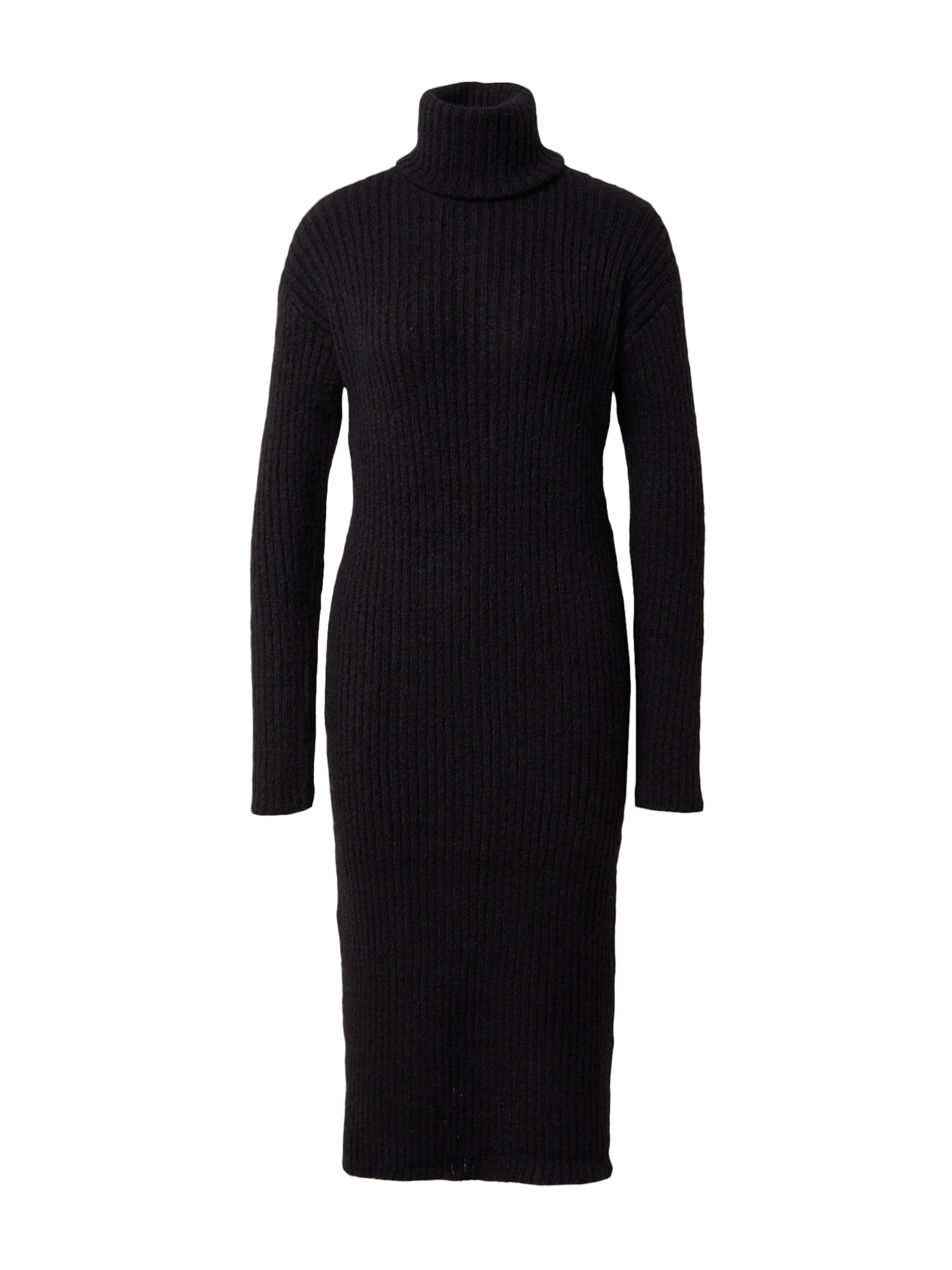 PIECES Gebreide jurk 'Lana' in Zwart: voorkant