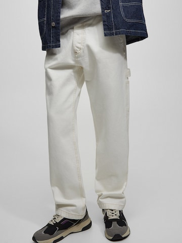 Pull&Bear Lużny krój Jeansy w kolorze beżowy: przód