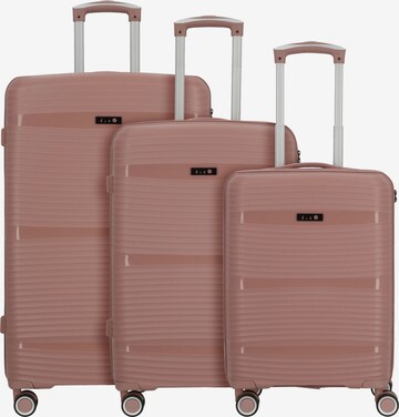 D&N Suitcase Set in Pink: front