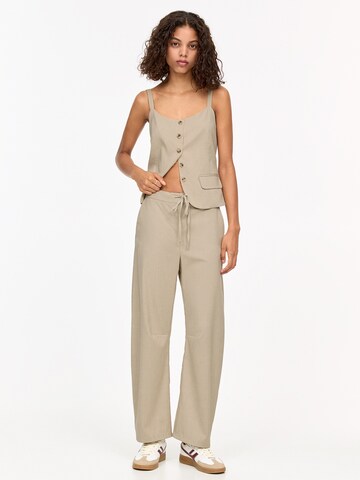 Loosefit Pantalon Pull&Bear en beige
