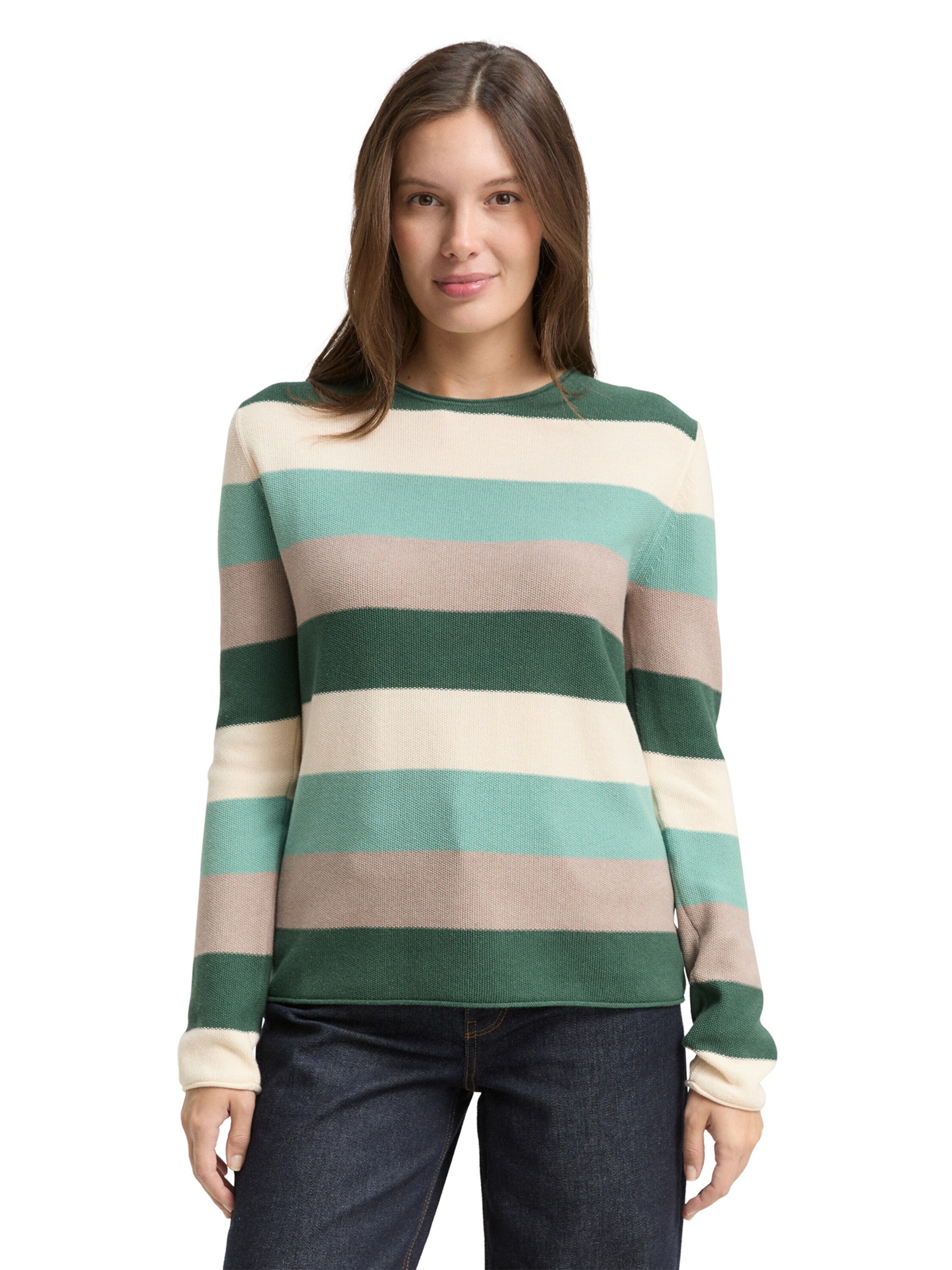 TOM TAILOR Sweater in Green: front