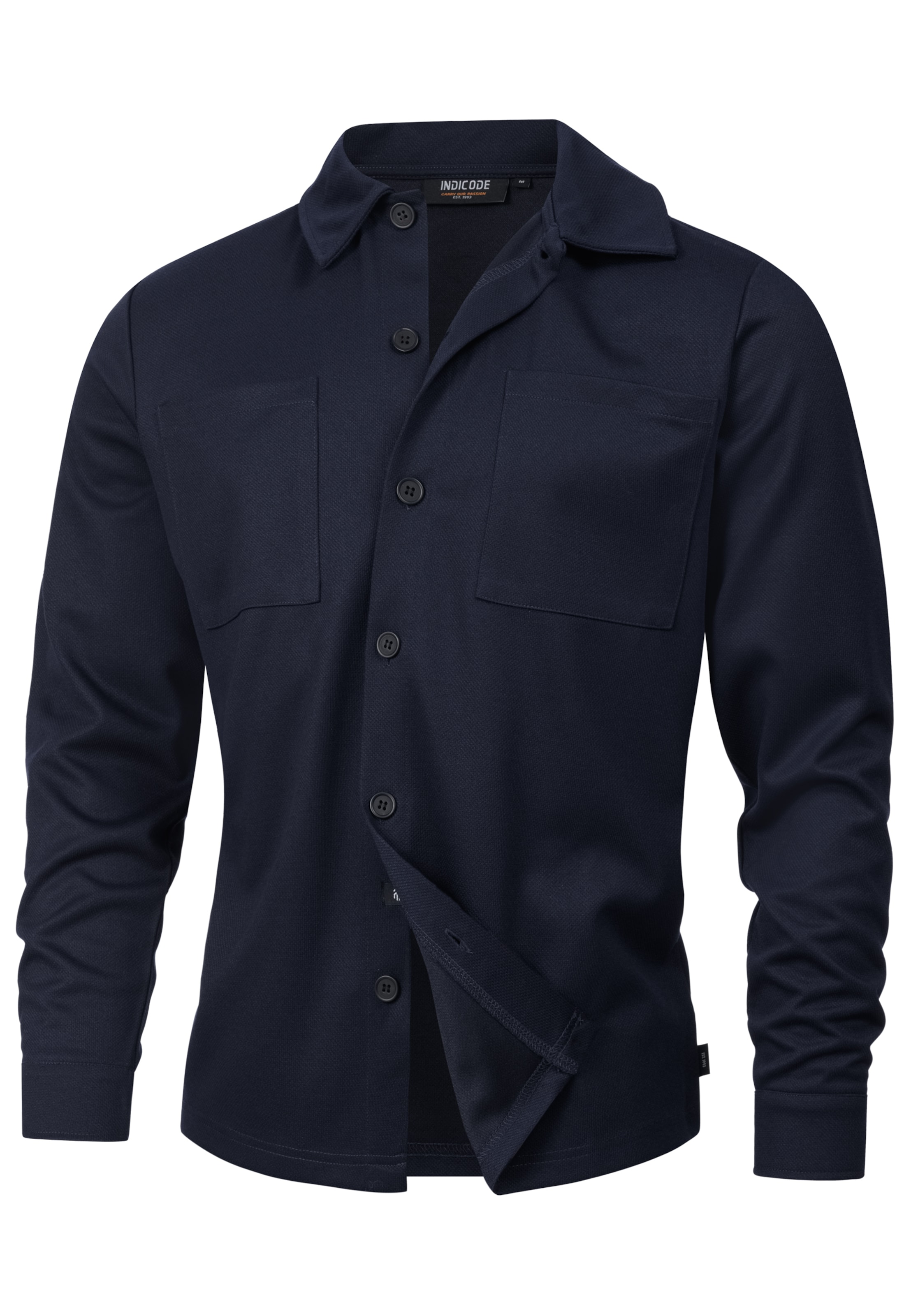 INDICODE JEANS Overhemd 'Yuno' in Blauw: voorkant