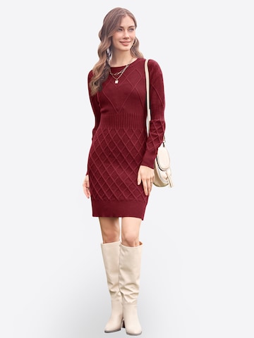 Imily Bela Pletena obleka | rdeča barva