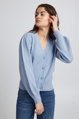 ICHI Knit Cardigan 'Kate' in Blue: front