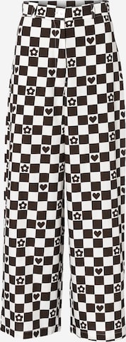 Vintage Supply Szeroka nogawka Spodnie w kolorze biały: przód