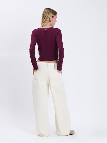 Influencer Knit Cardigan in Purple