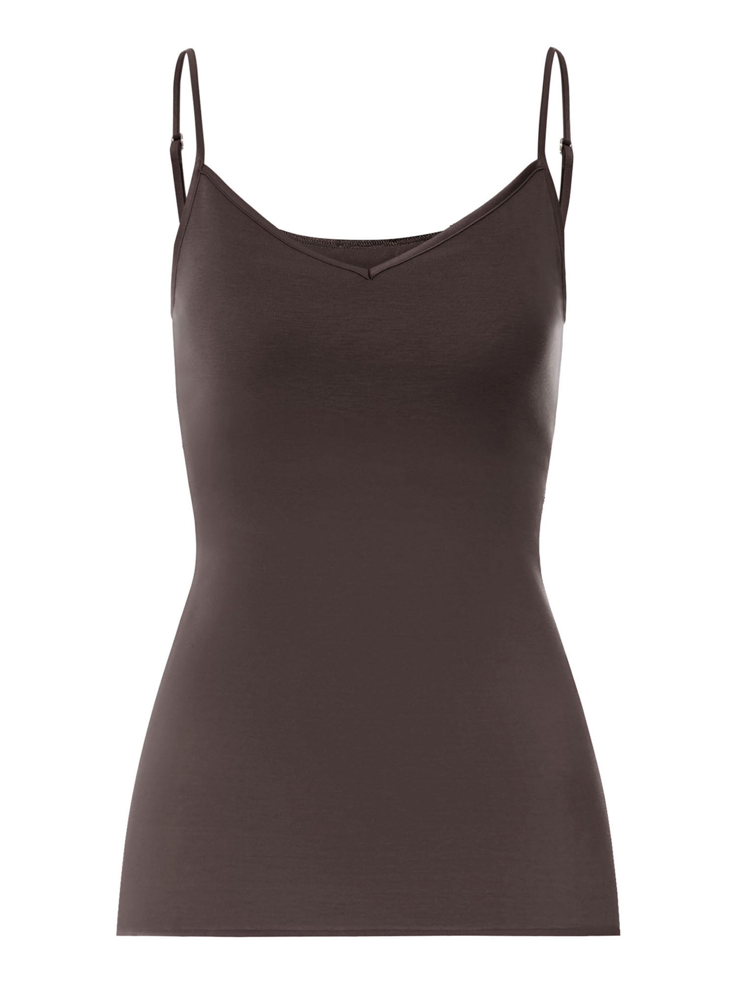 Hanro Top ' Cotton Seamless ' in Bruin: voorkant