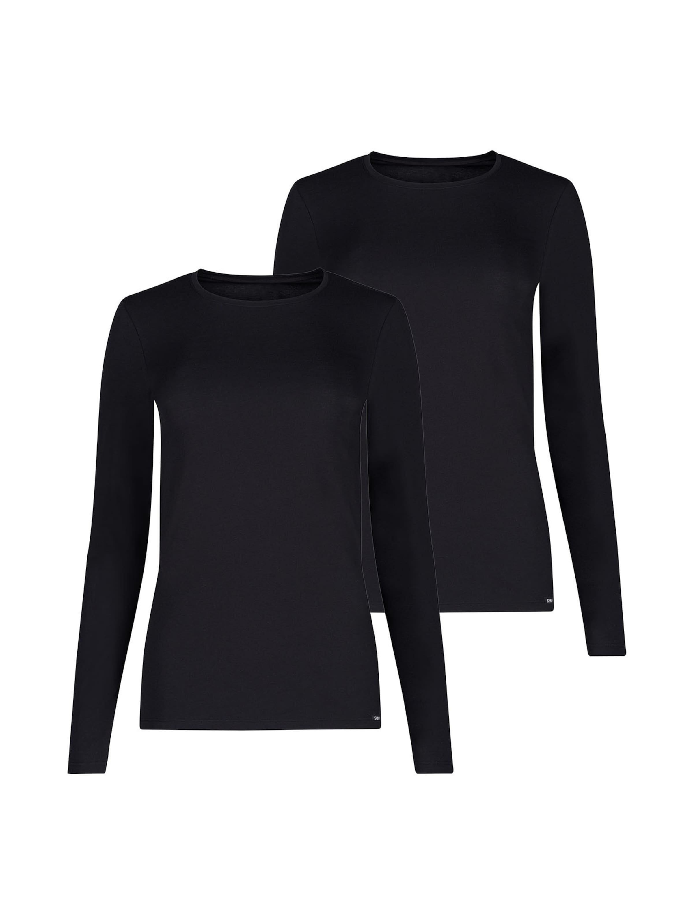 Skiny Longsleeve ' Cotton Essentials ' in Schwarz: Vorderseite