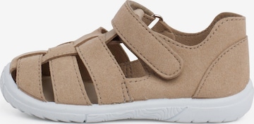 Pisamonas First-Step Shoes in Beige: front