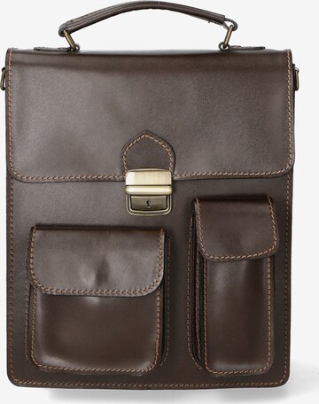 faina Document Bag in Brown: front