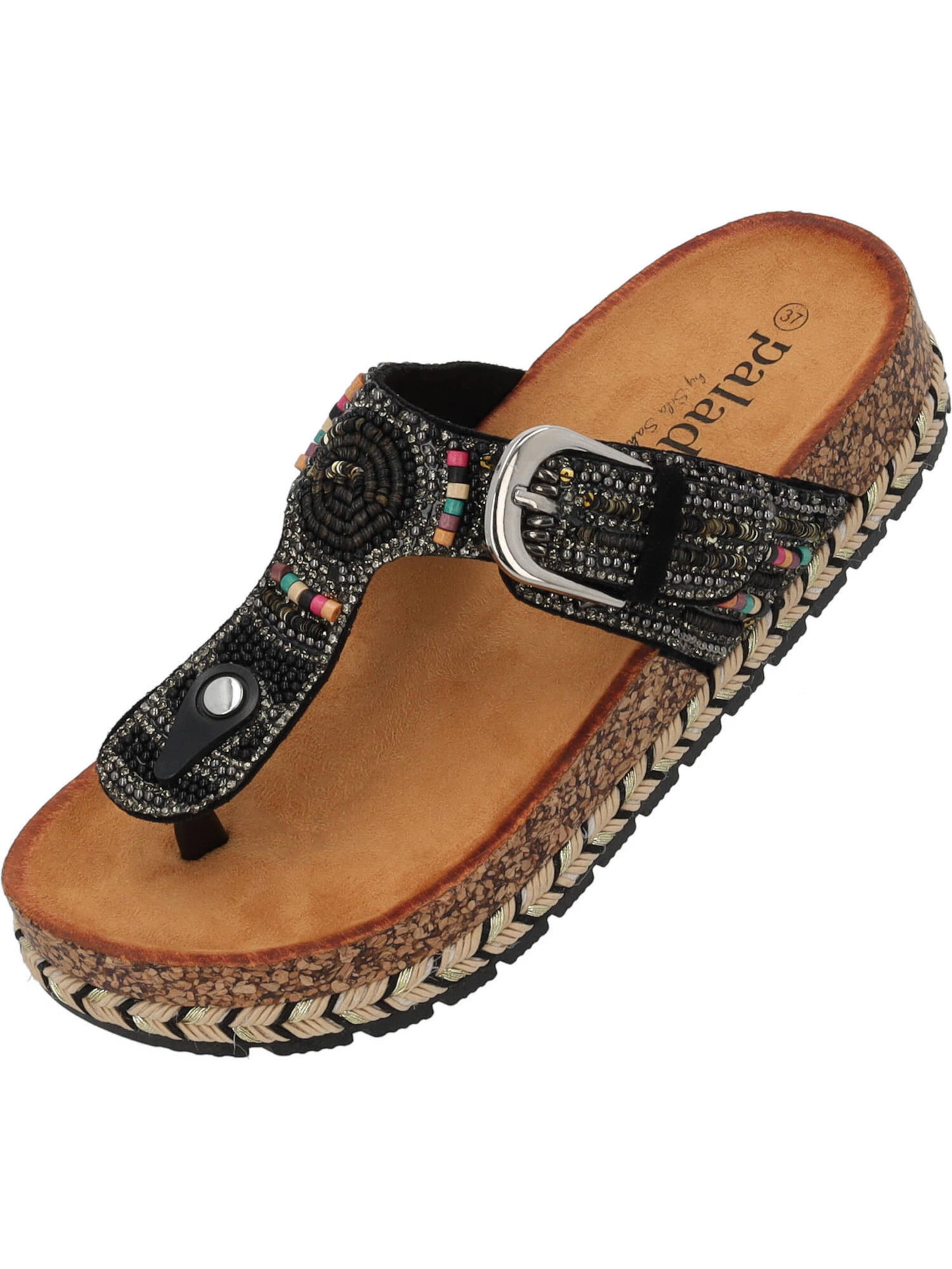 Palado by Sila Sahin T-bar sandals 'Ikoh' in Black: front