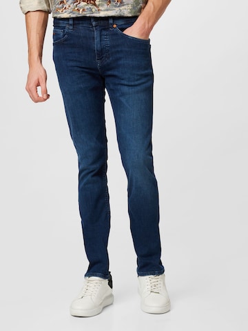 BOSS Orange Slimfit Jeans 'Delaware' in Blauw: voorkant