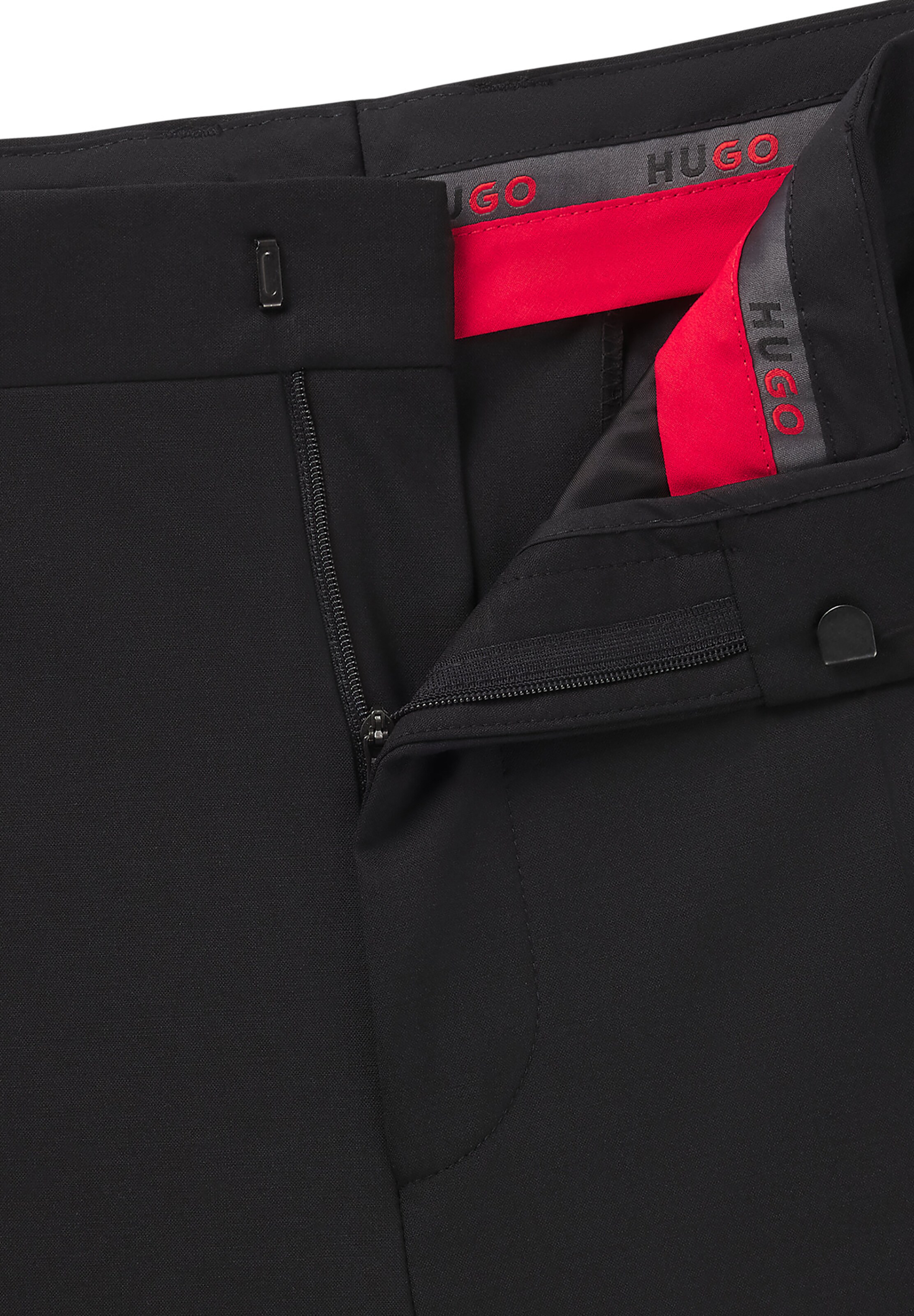 HUGO Slimfit Hose 'Teagan' in Schwarz