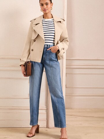 Barrel Jean love & roses en bleu