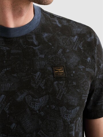 PME Legend Koszulka 'T-shirt in slub jersey with subtle allover print' w kolorze niebieski