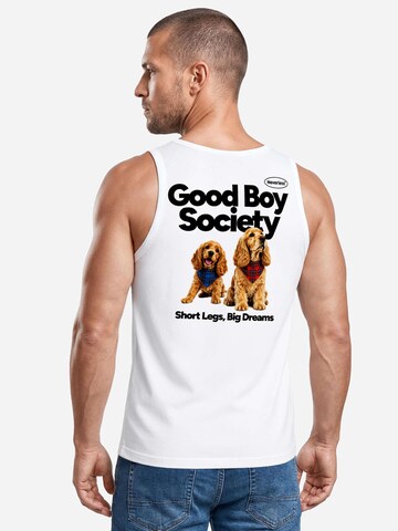 Neverless Shirt 'Good Boy Society' in White