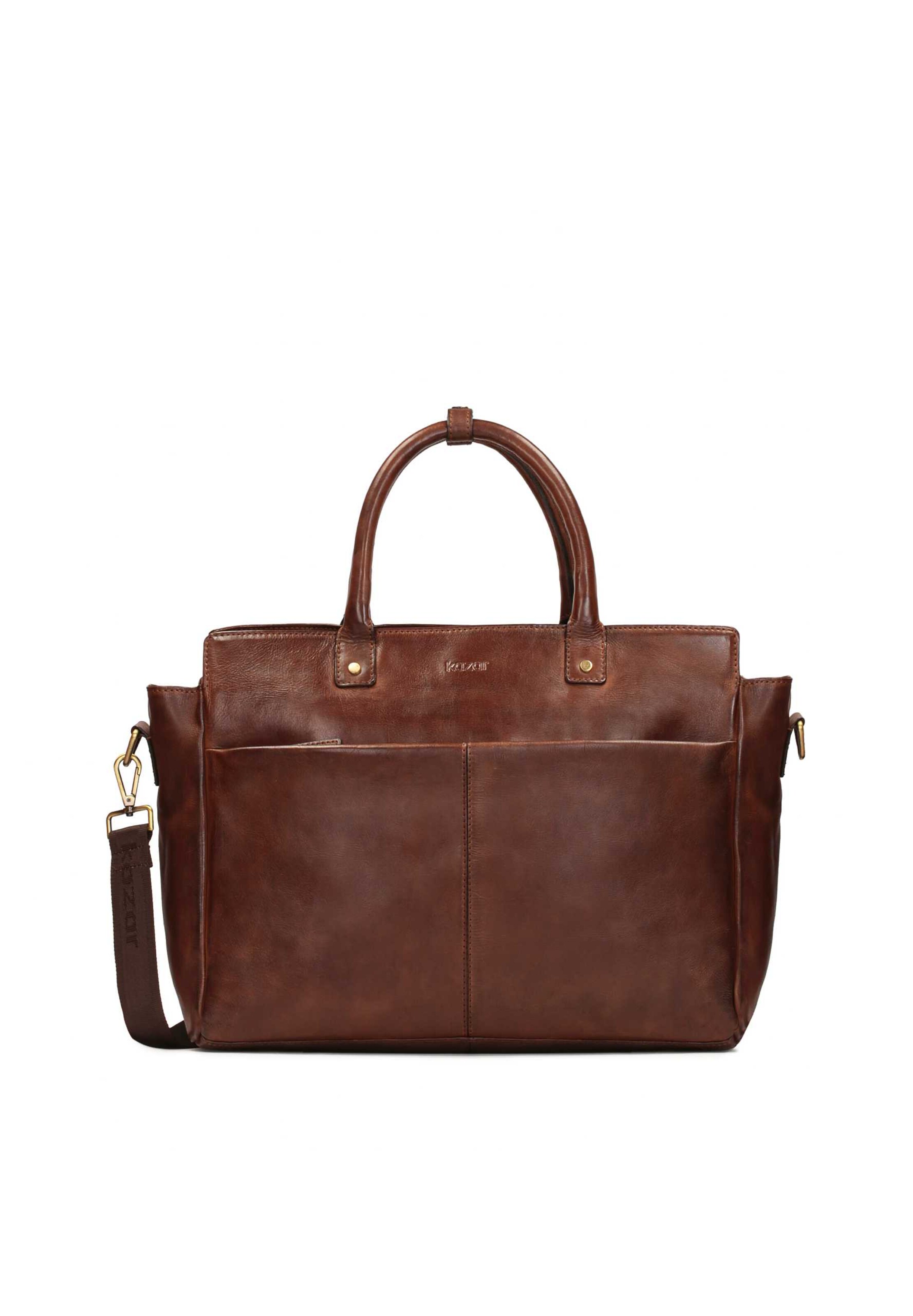 Kazar Document Bag in Brown: front