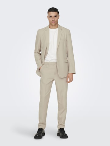 Coupe slim Veste de costume Only & Sons en beige