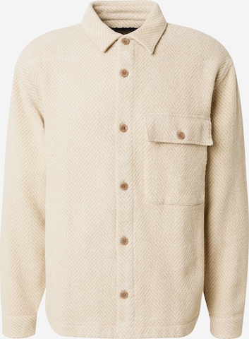 Coupe regular Veste mi-saison Abercrombie & Fitch en beige : devant