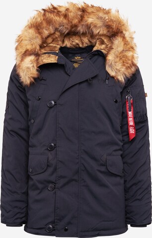 ALPHA INDUSTRIES - Parka de inverno 'Explorer' em preto: frente