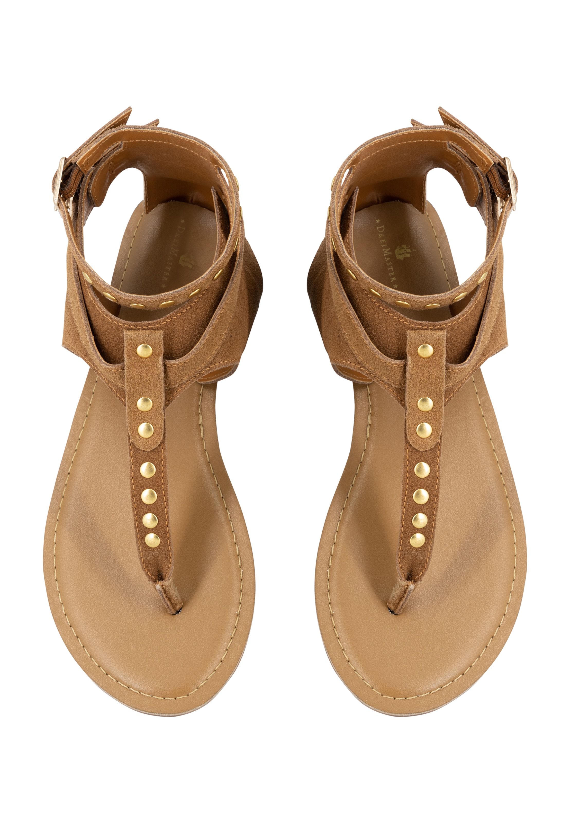 DreiMaster Vintage T-Bar Sandals 'Boline' in Beige