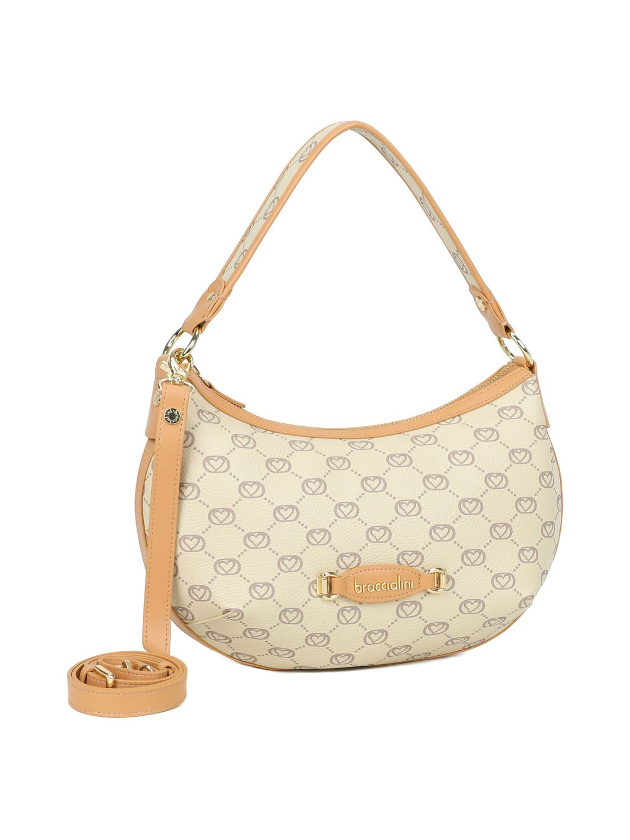 Borsa a spalla 'Monogram' di Braccialini in beige