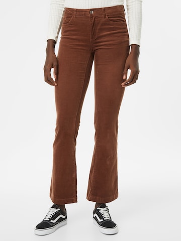 VERO MODA Flared Broek 'Peachy' in Bruin: voorkant