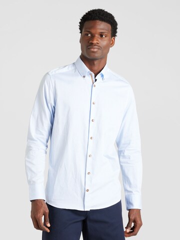 bugatti Slim fit Button Up Shirt in Blue: front