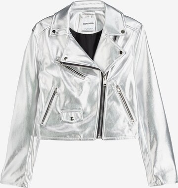 Bershka Prehodna jakna | srebrna barva: sprednja stran