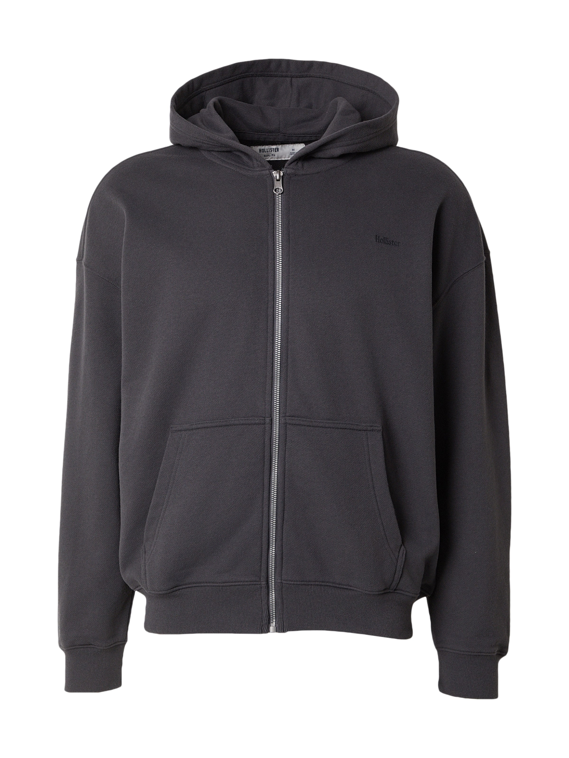 HOLLISTER Ζακέτα φούτερ σε μαύρο: μπροστά