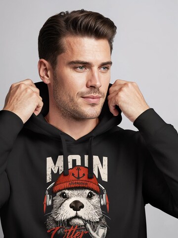 Neverless Sweatshirt 'Moin Otter'‌‌‌‌ in Schwarz