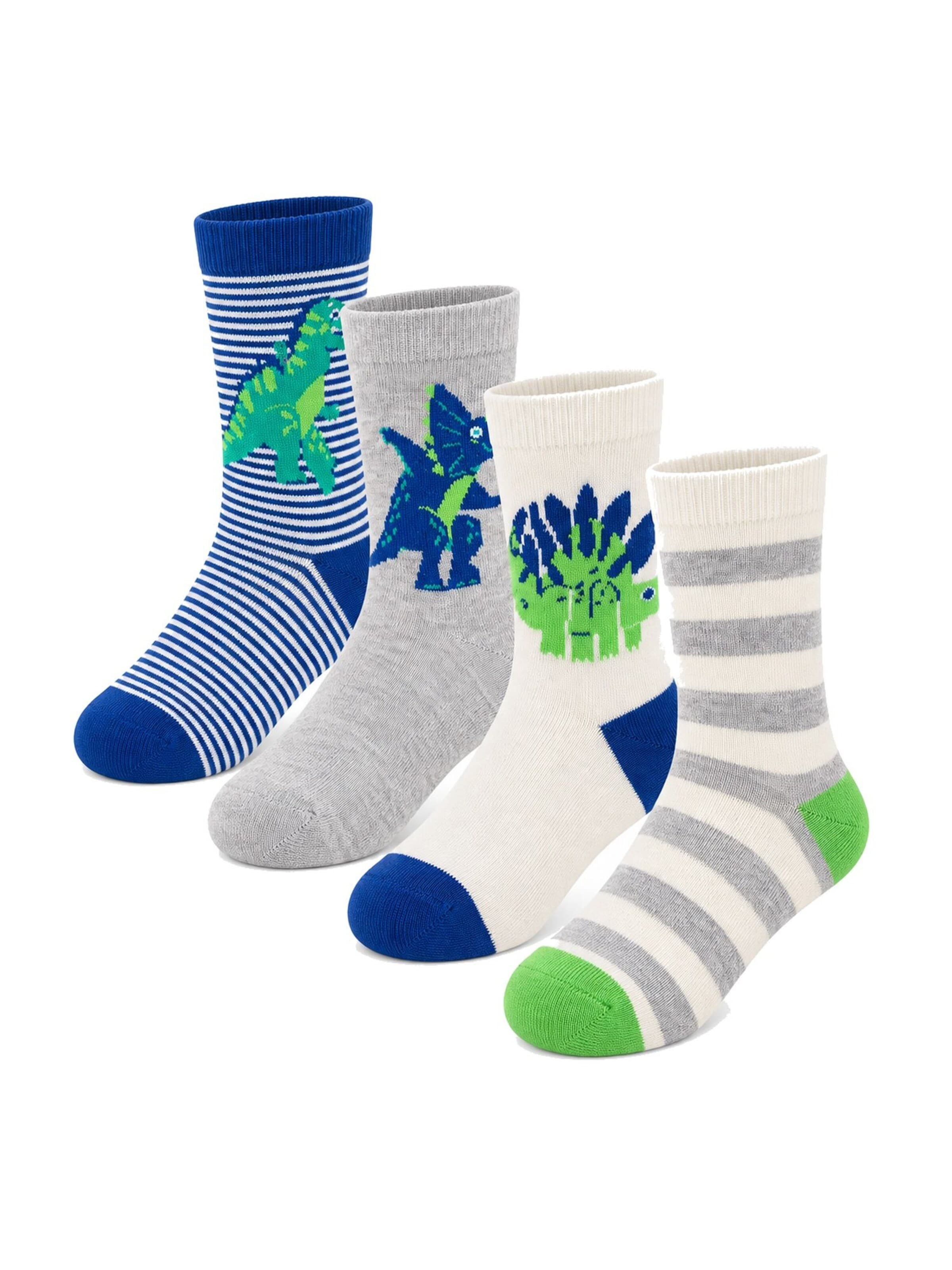 Penti Socken 'PENTI 4er-Pack Jungen Crew-Socken mit Drachen-Dinosaurier-Muster'‌‌‌‌‌‌‌‌‌‌ in Mischfarben: Vorderseite