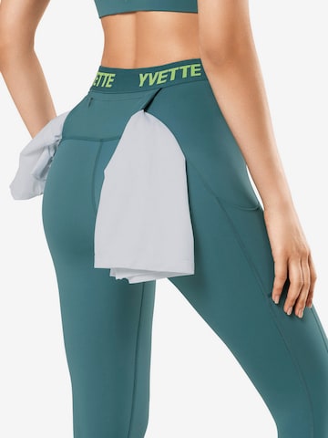 Yvette Sports Skinny Workout Pants 'Power' in Blue