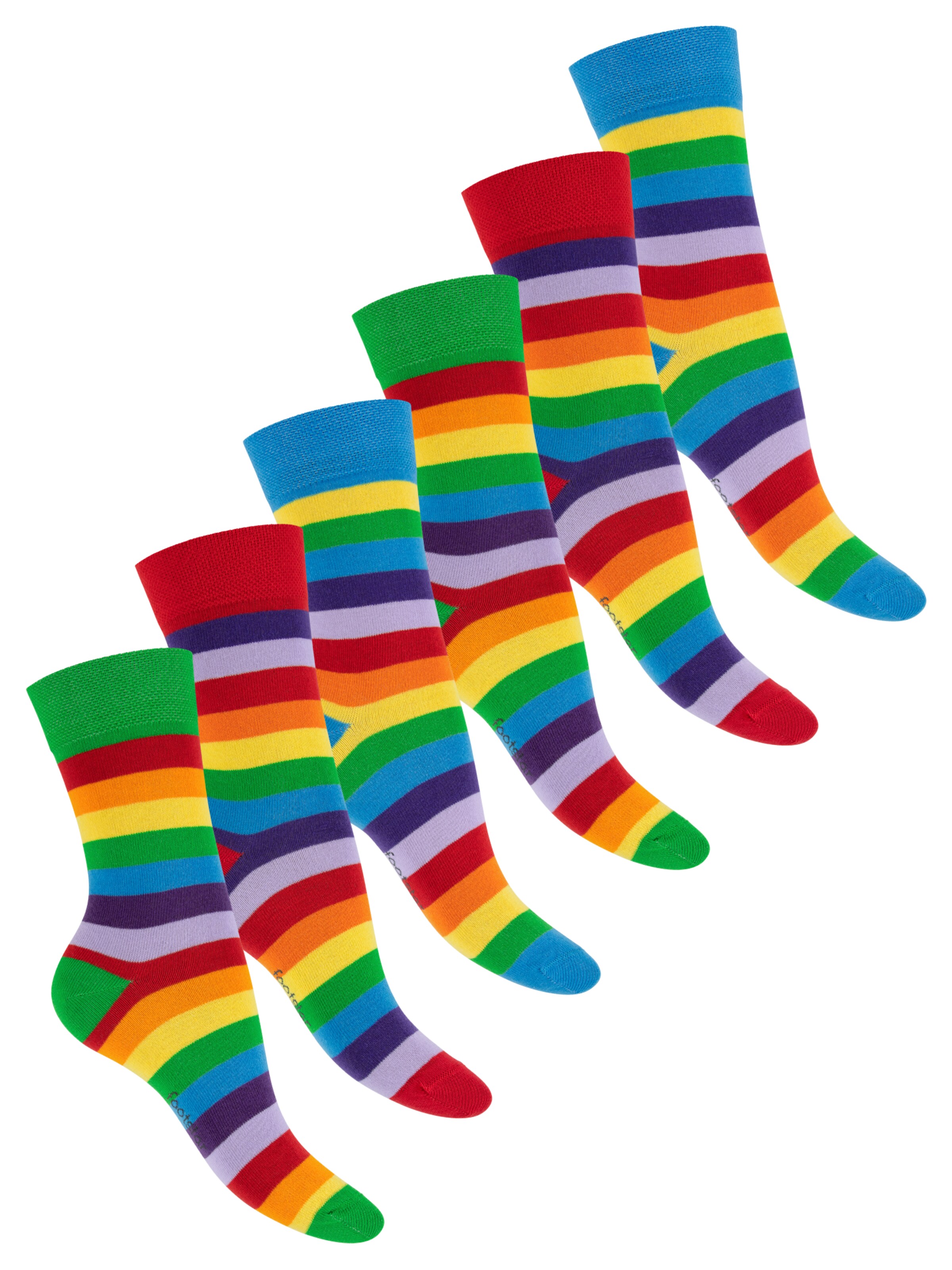 footstar Socken 'Ringel'‌‌‌‌‌ in Grün: Vorderseite