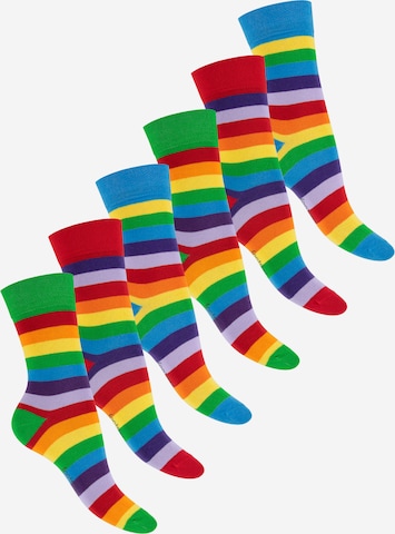 footstar Socken 'Ringel' in Grün: Vorderseite