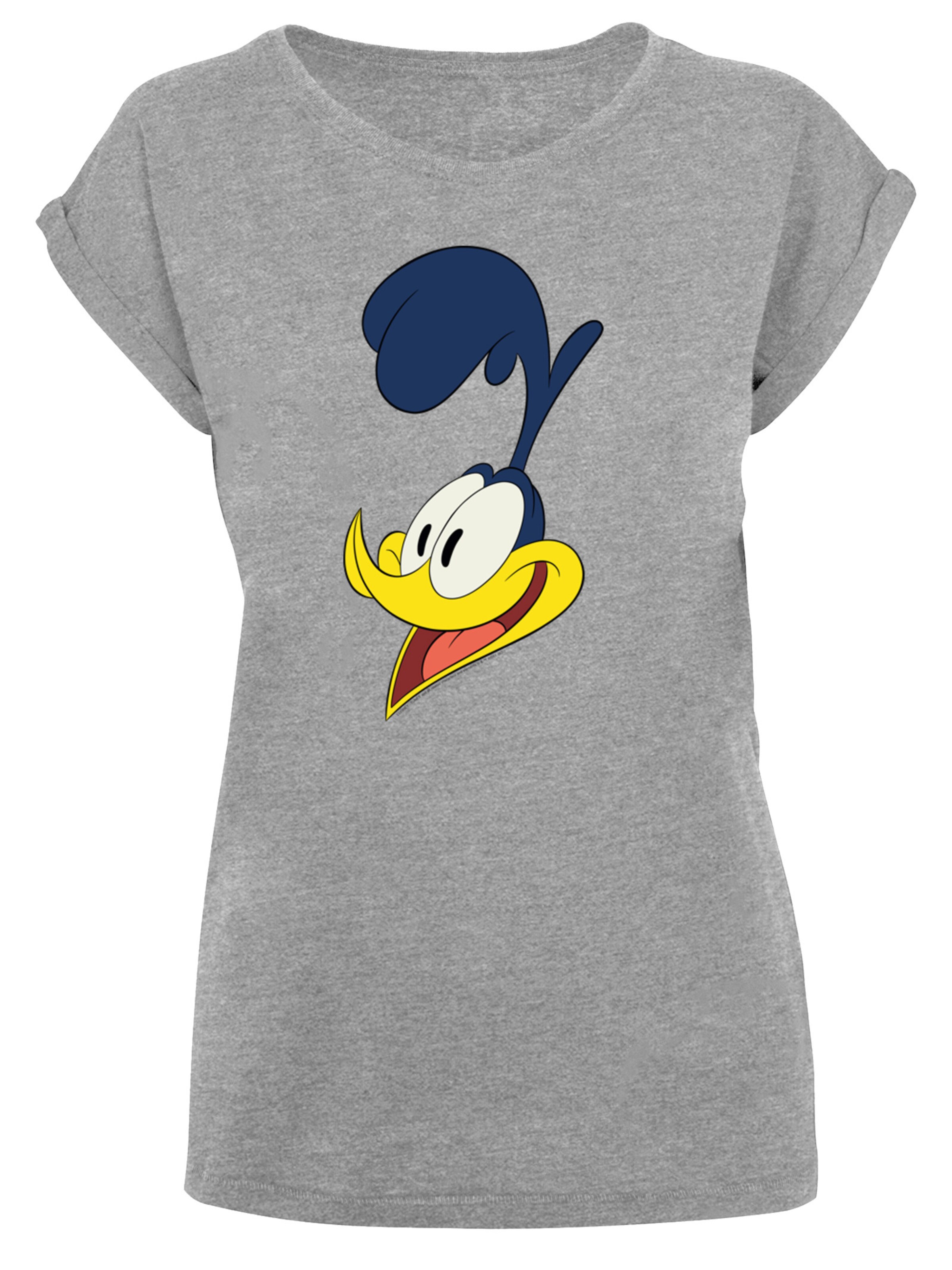 F4NT4STIC Shirt 'Looney Tunes Road Runner Face' in de kleur Grijs / Gemengde kleuren, Productweergave