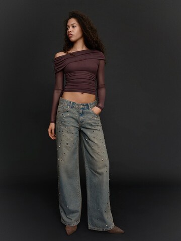 Bershka Tričko – hnědá