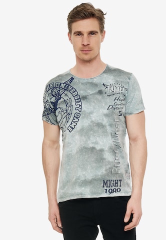 Rusty Neal Cooles T-Shirt mit angesagtem Print in Grau: predná strana