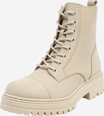 Steven New York Lace-Up Ankle Boots 'HAVARLY' in Beige: front