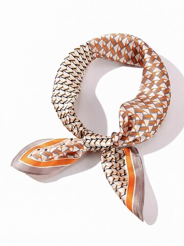Vivi Idee Scarf 'Seidentuch 100% Maulbeerseide Halstuch Geometrisches-Mosaik' in Orange: front