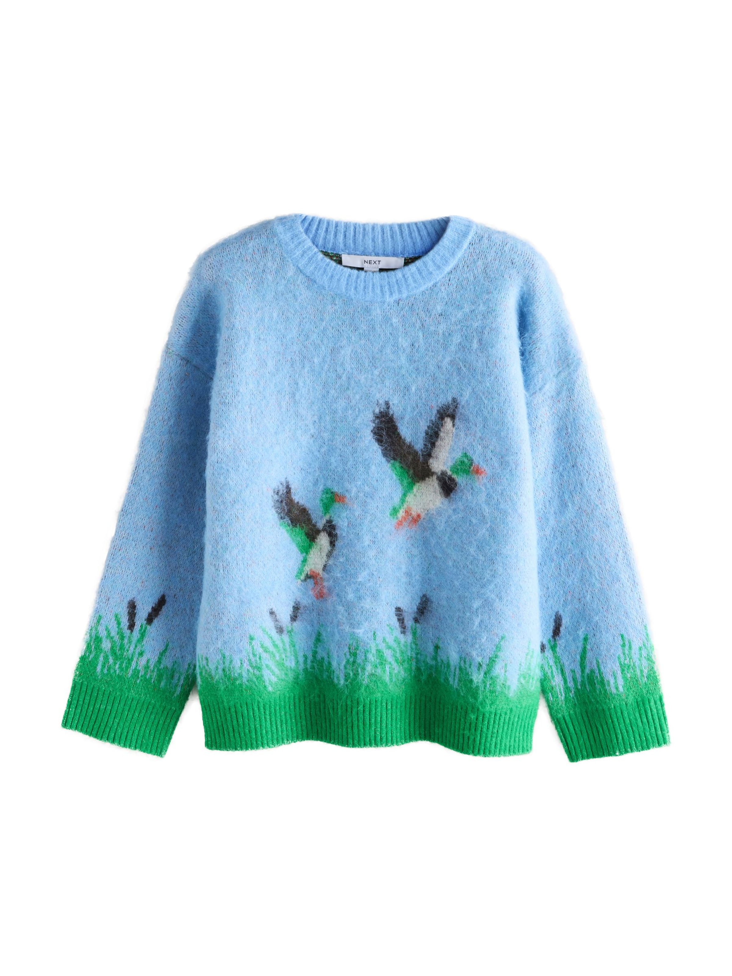 világoskék / sötét barna / taupe / citromzöld Next Pulóver, Termék nézet