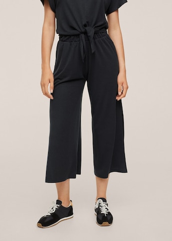 Wide leg Pantaloni 'Ray-H' de la MANGO pe negru: față