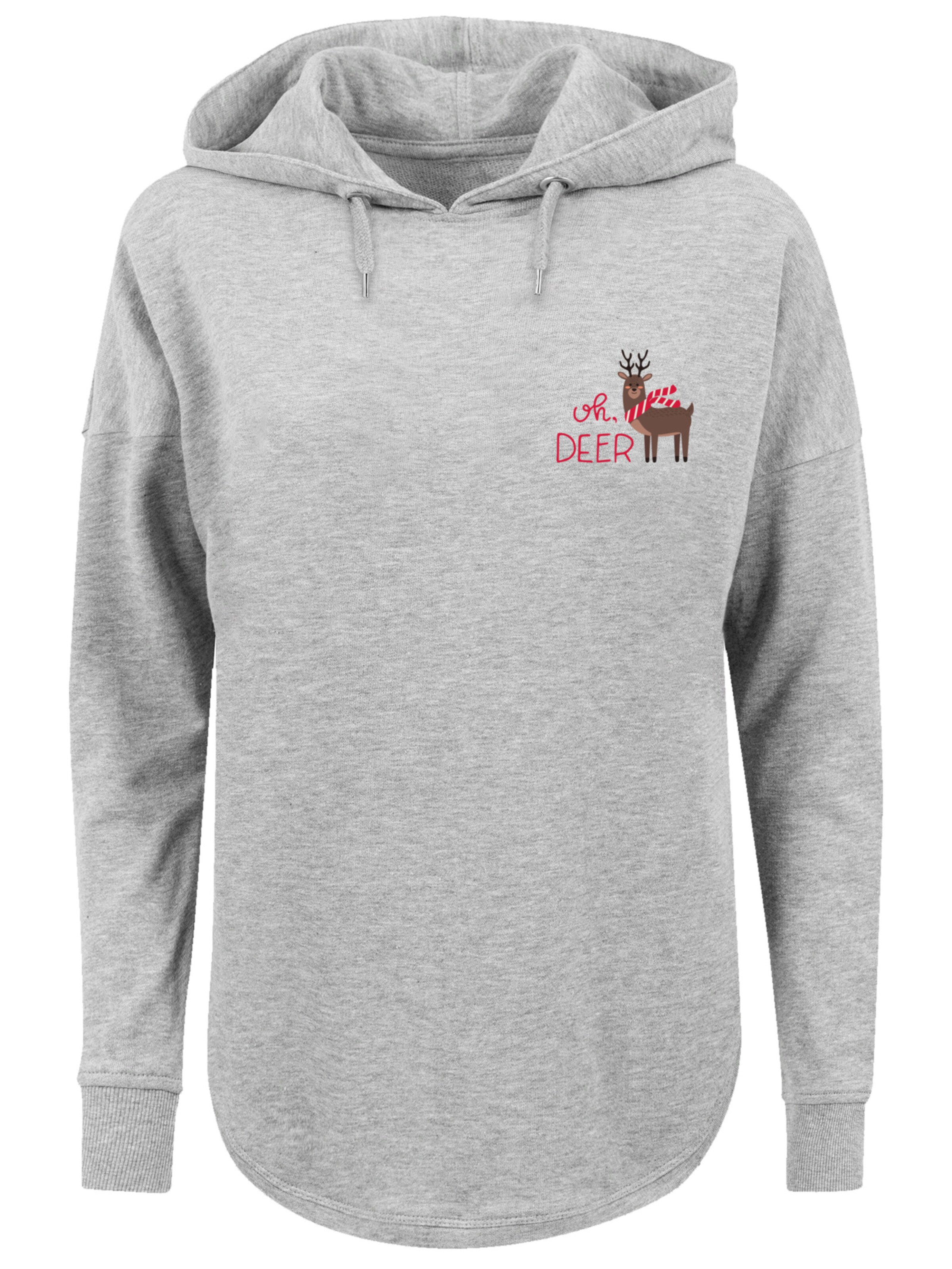 F4NT4STIC Sweatshirt 'Christmas Deer' in braun / grau / rot, Produktansicht