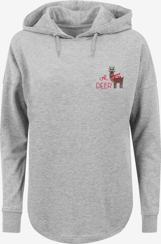 F4NT4STIC Sweatshirt 'Christmas Deer' in Grijs: voorkant