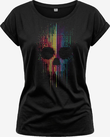 MAKAYA Shirt 'Ai Dot Skull' in Black: front